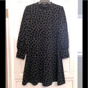 Ann Taylor Black and Gray Velvet Dress. Size 14P